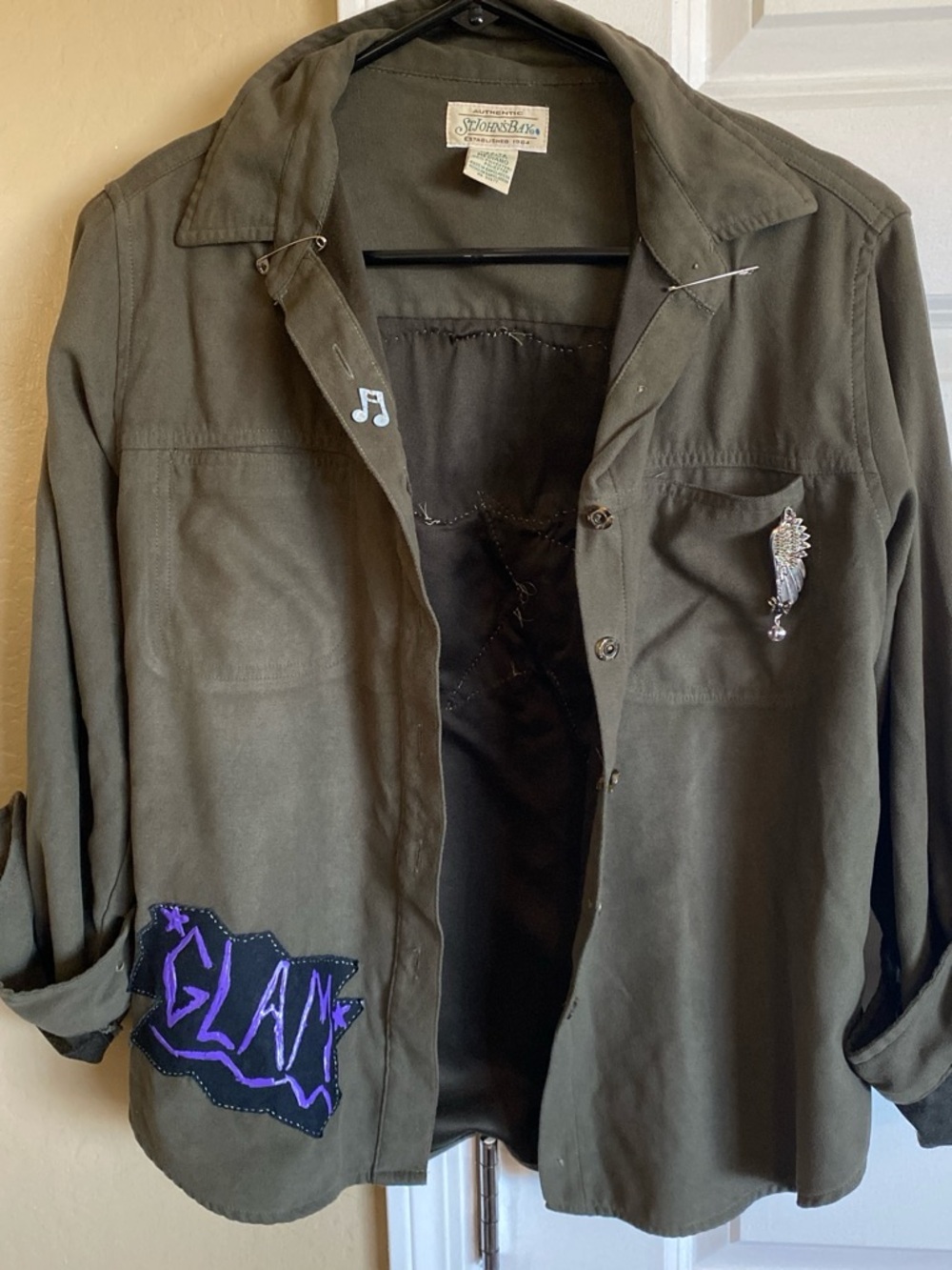 Custom Rockin’ Upcycled Utility Shirt Jacket Petite Medium